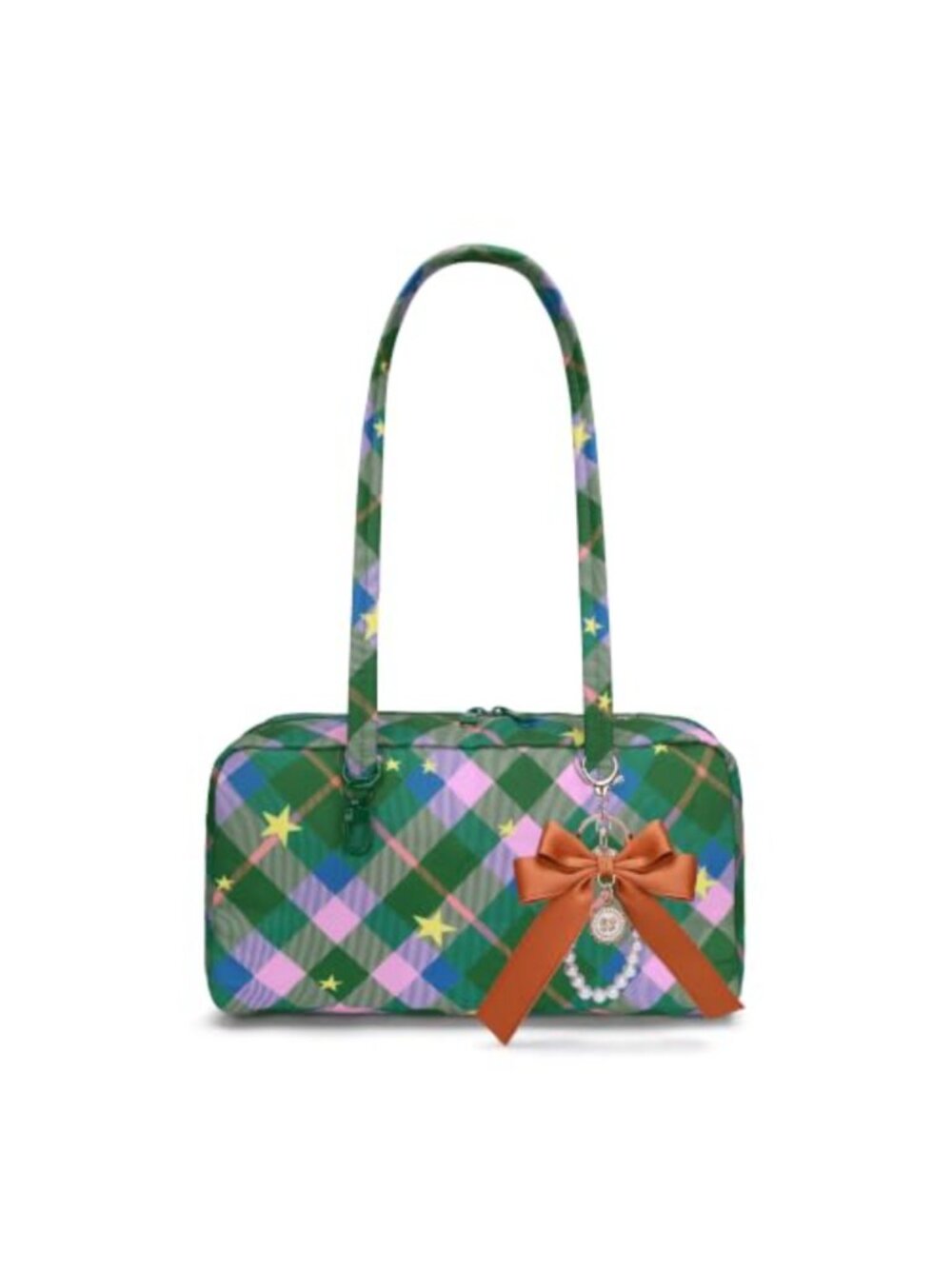 Women's Medium Nylon Bowler Bag with Bowknot Shoulder Handbag